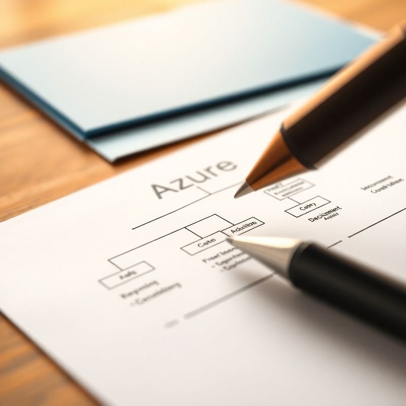 Diagramă ierarhică de structură pe hârtie mată premium, cu stilou indicând un nod