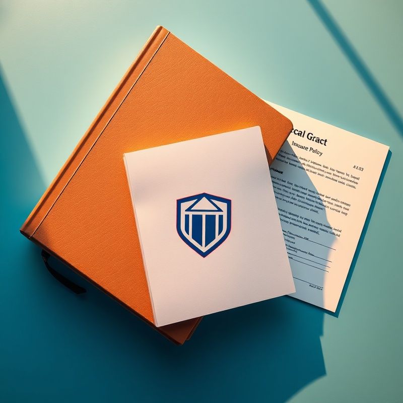 Documente contractuale și emblemă tip scut geometric pe o suprafață cu accent azuriu